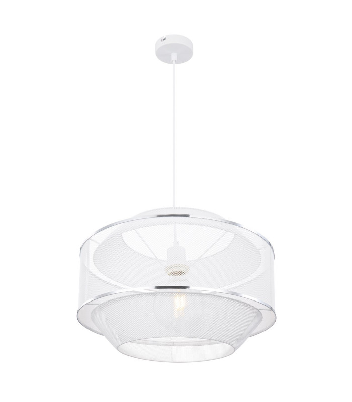 Vigatto Cylindrical Pendant Ceiling Light White 1x E27-1