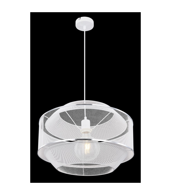 Vigatto Cylindrical Pendant Ceiling Light White 1x E27-4