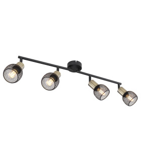 Fiastra Bar Pendant Ceiling Light Matt Black 4x E14-1