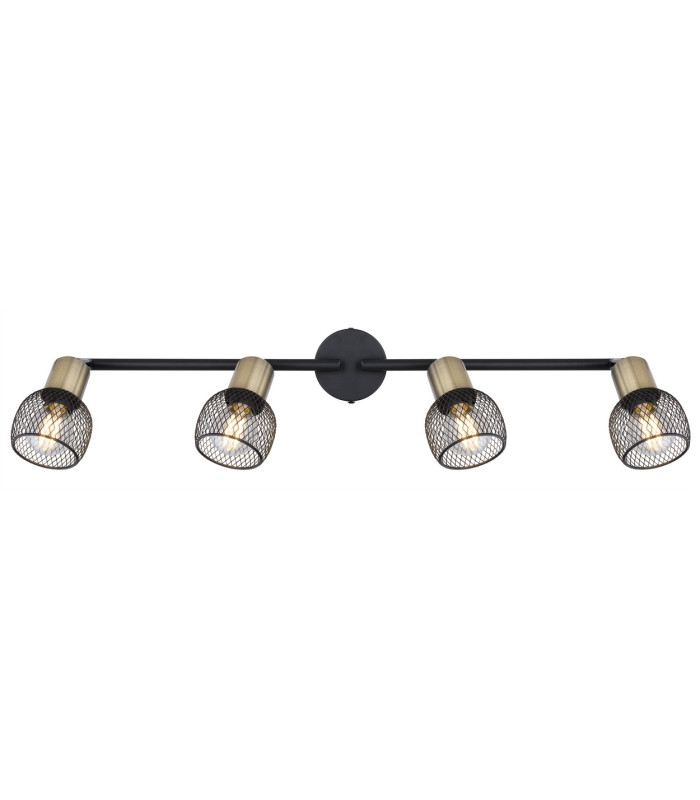 Fiastra Bar Pendant Ceiling Light Matt Black 4x E14-4