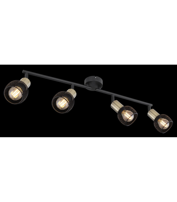Fiastra Bar Pendant Ceiling Light Matt Black 4x E14-6