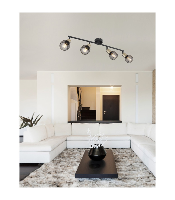 Fiastra Bar Pendant Ceiling Light Matt Black 4x E14-8