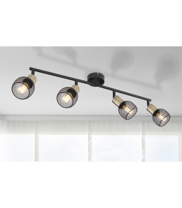 Fiastra Bar Pendant Ceiling Light Matt Black 4x E14-9