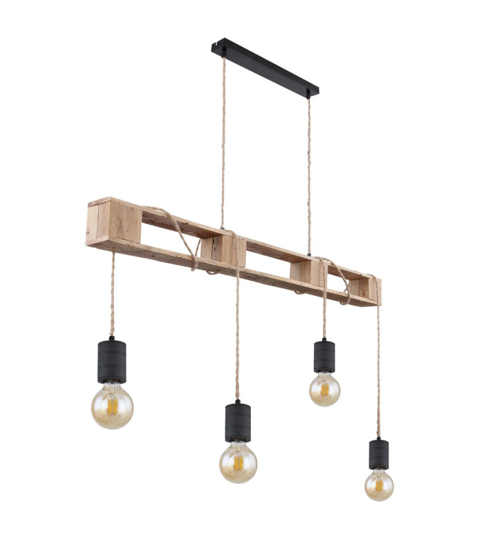 Joelle Bar Pendant Ceiling Light Matt Black 4x E27-2