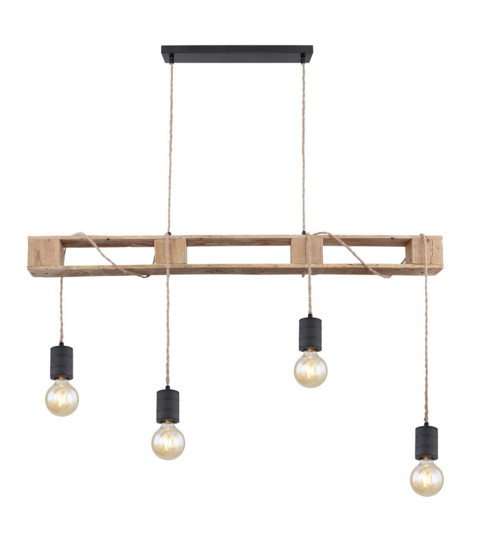 Joelle Bar Pendant Ceiling Light Matt Black 4x E27-3