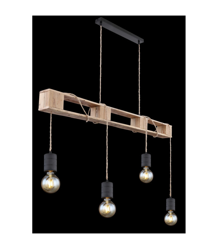 Joelle Bar Pendant Ceiling Light Matt Black 4x E27-5