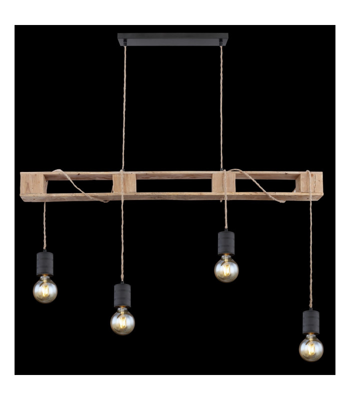 Joelle Bar Pendant Ceiling Light Matt Black 4x E27-6