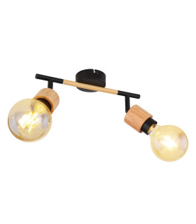Jorna Twin Ceiling Spotlight Matt Black 2x E27-1