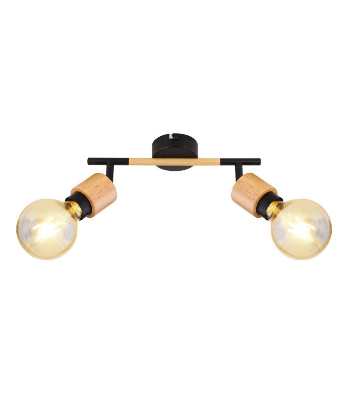 Jorna Twin Ceiling Spotlight Matt Black 2x E27-3