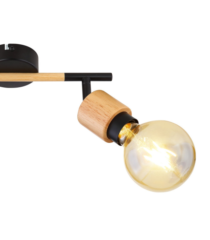 Jorna Twin Ceiling Spotlight Matt Black 2x E27-5