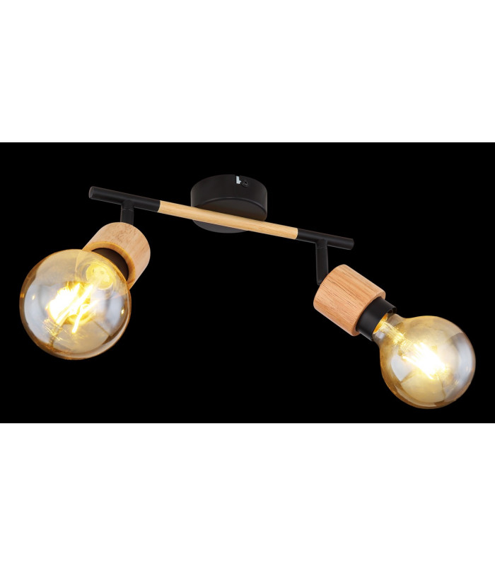 Jorna Twin Ceiling Spotlight Matt Black 2x E27-6