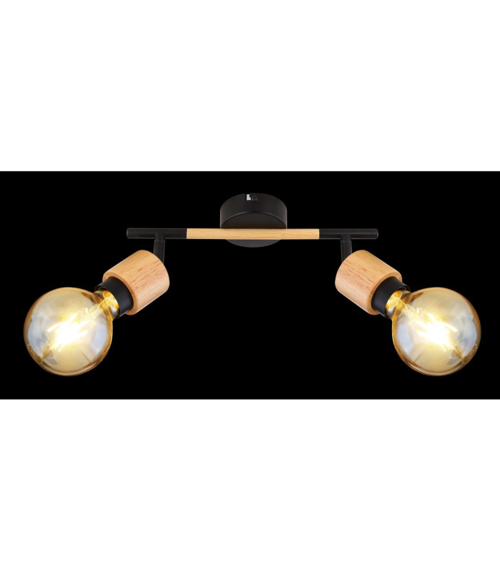 Jorna Twin Ceiling Spotlight Matt Black 2x E27-7