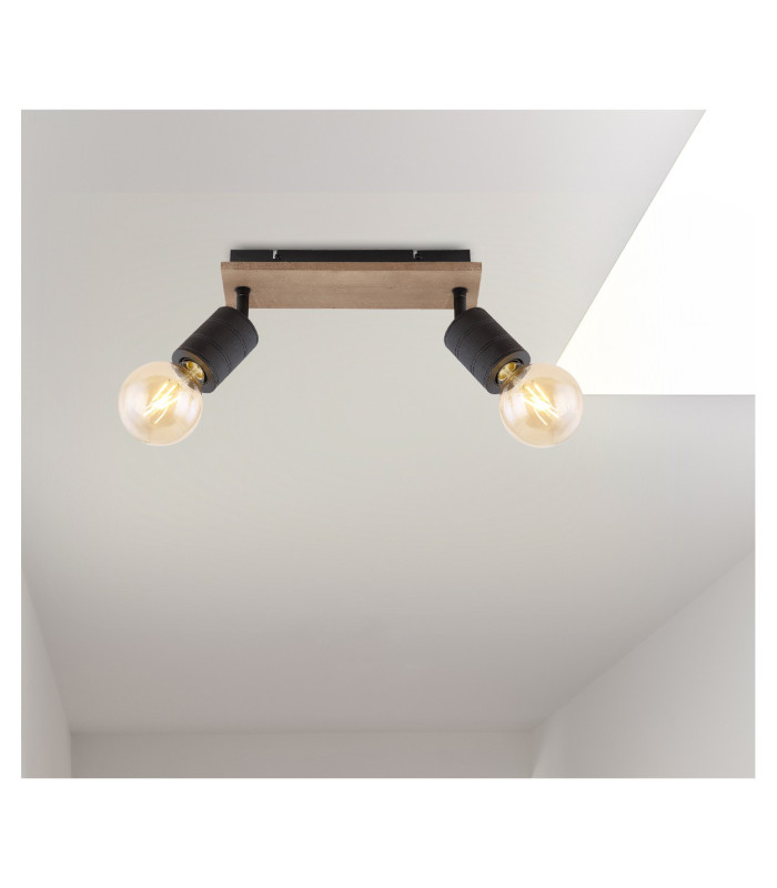 Josella Twin Ceiling Spotlight Dark Brown 2x E27-8