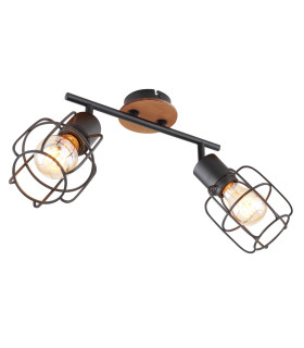 Willa Twin Ceiling Spotlight Black 2x E27-1