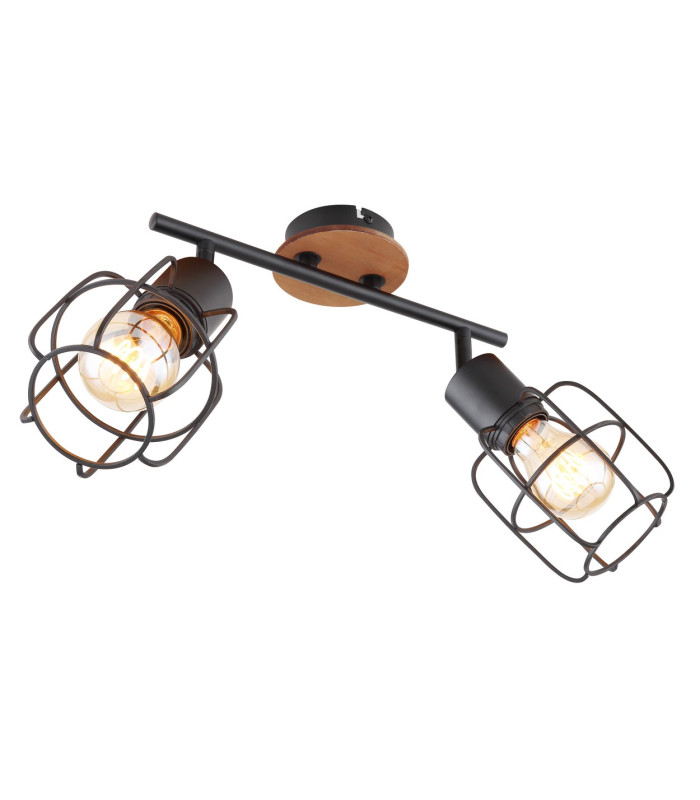 Willa Twin Ceiling Spotlight Black 2x E27-1
