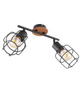 Willa Twin Ceiling Spotlight Black 2x E27-2