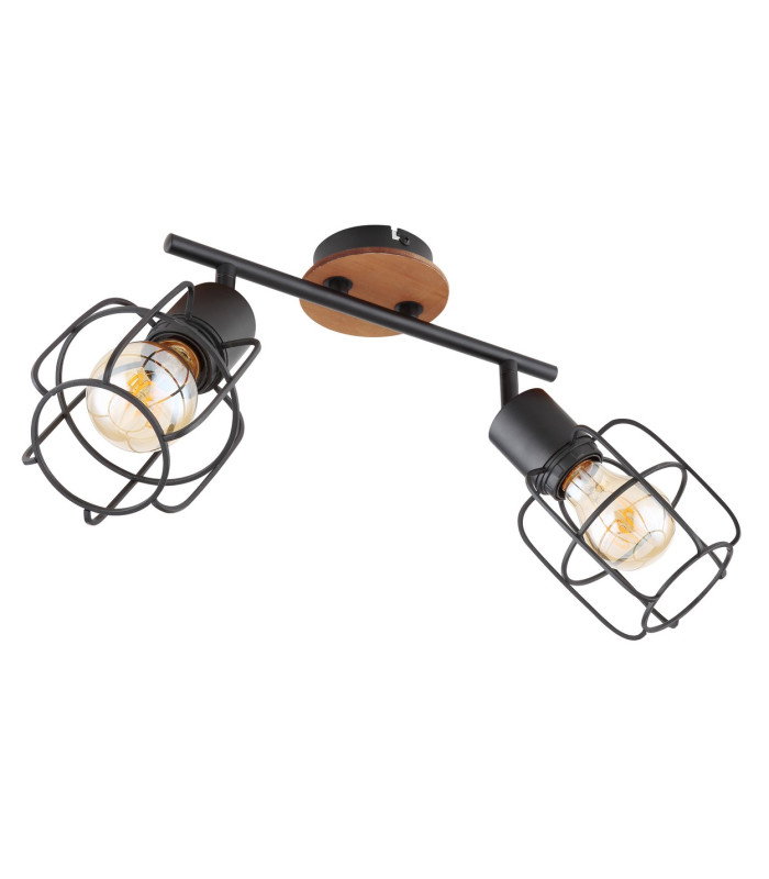 Willa Twin Ceiling Spotlight Black 2x E27-2