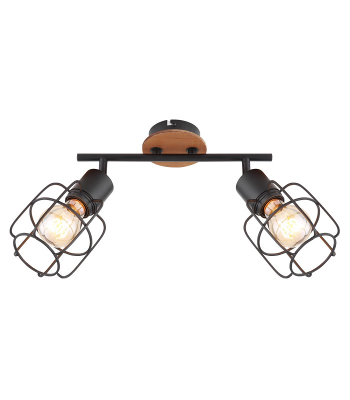 Willa Twin Ceiling Spotlight Black 2x E27-3
