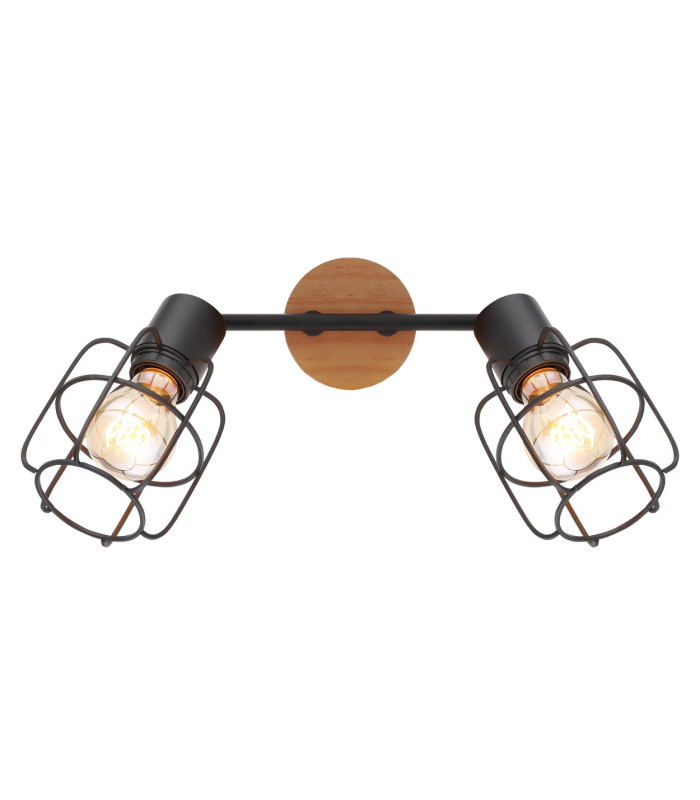Willa Twin Ceiling Spotlight Black 2x E27-4