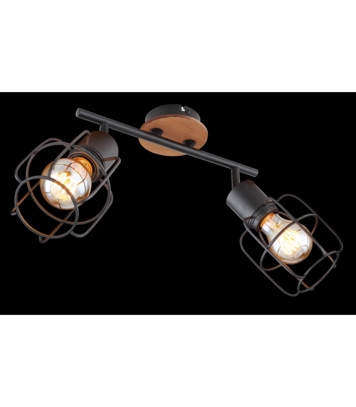Willa Twin Ceiling Spotlight Black 2x E27-6