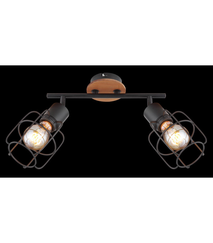 Willa Twin Ceiling Spotlight Black 2x E27-7