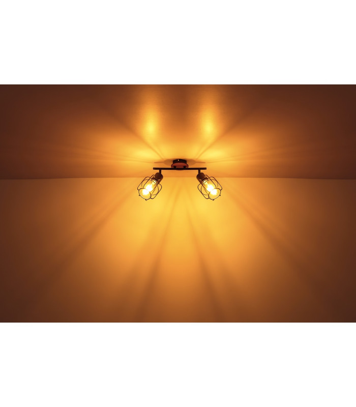 Willa Twin Ceiling Spotlight Black 2x E27-8