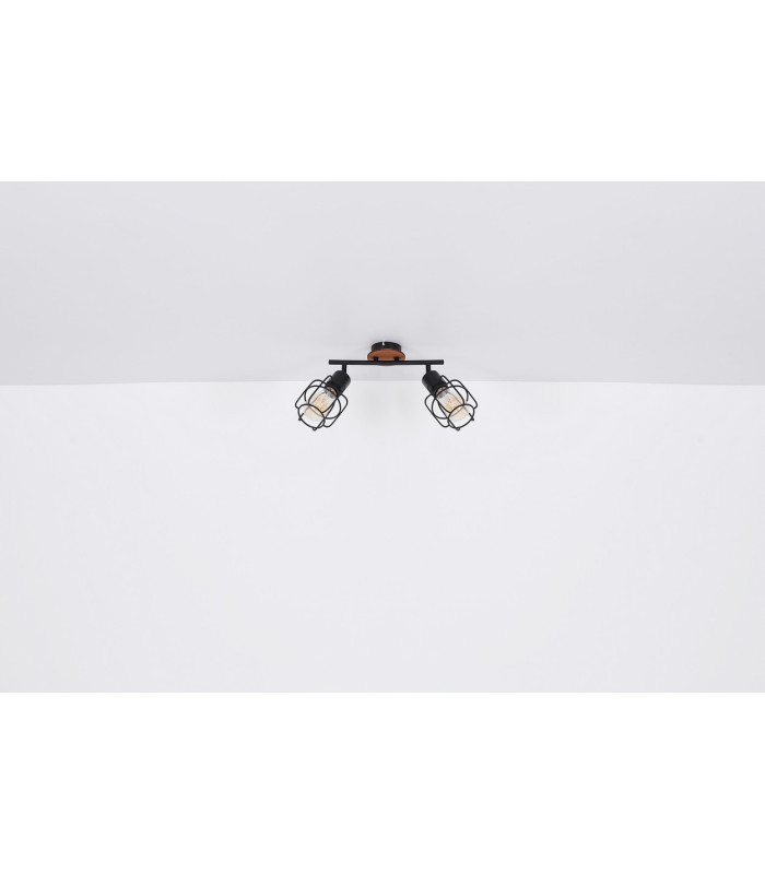 Willa Twin Ceiling Spotlight Black 2x E27-10