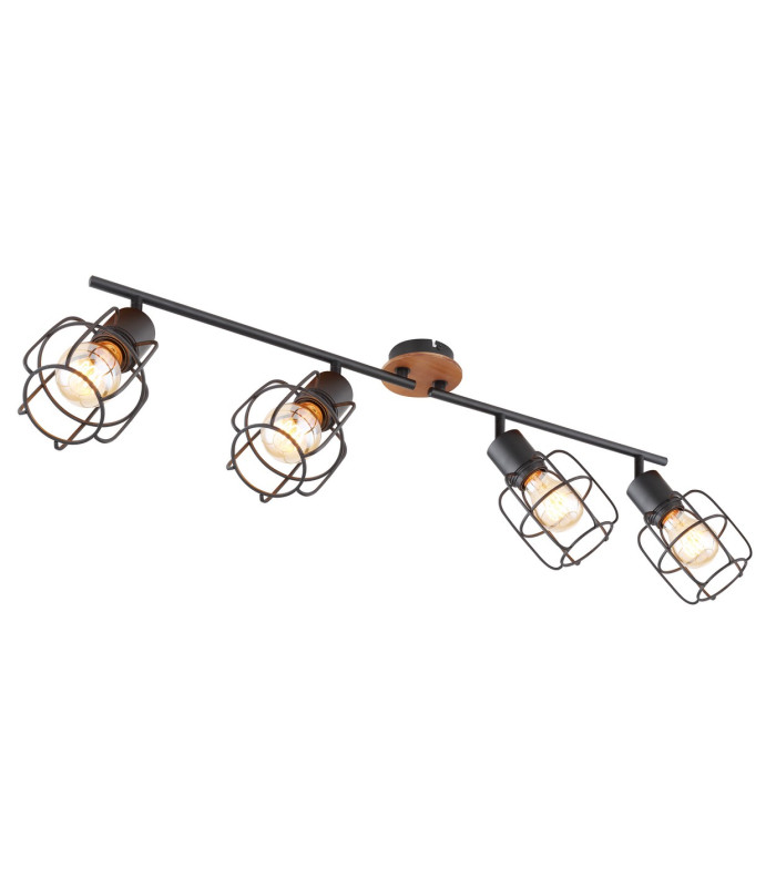 Willa Ceiling Spotlight Bar Black 4x E27-1