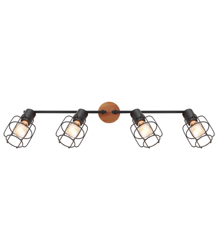 Willa Ceiling Spotlight Bar Black 4x E27-4