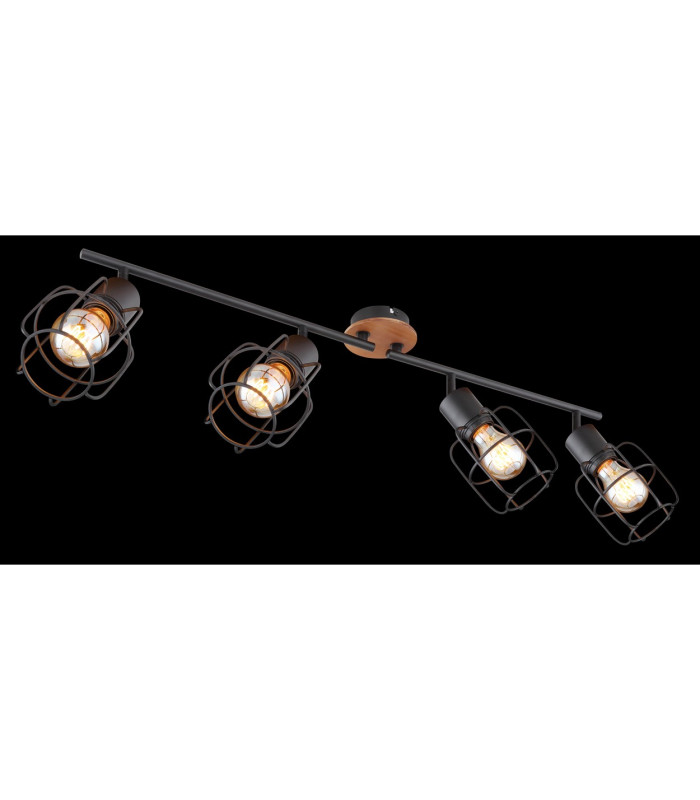 Willa Ceiling Spotlight Bar Black 4x E27-6