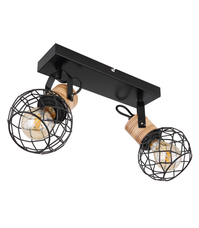 Lacky Twin Ceiling Spotlight Matt Black 2x E27-2