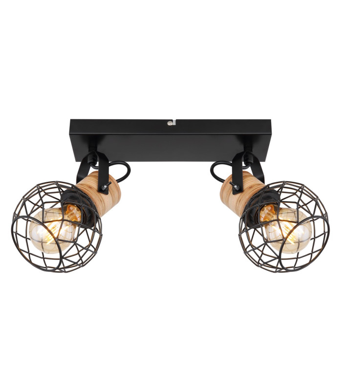 Lacky Twin Ceiling Spotlight Matt Black 2x E27-3