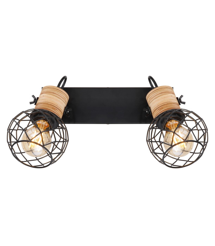 Lacky Twin Ceiling Spotlight Matt Black 2x E27-4