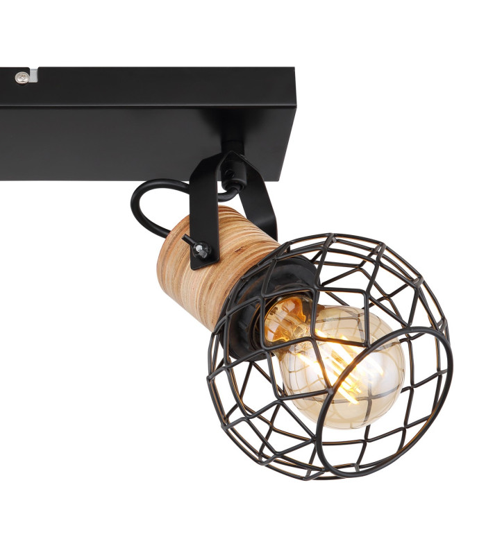Lacky Twin Ceiling Spotlight Matt Black 2x E27-5