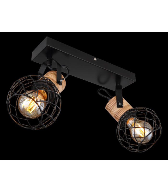 Lacky Twin Ceiling Spotlight Matt Black 2x E27-6