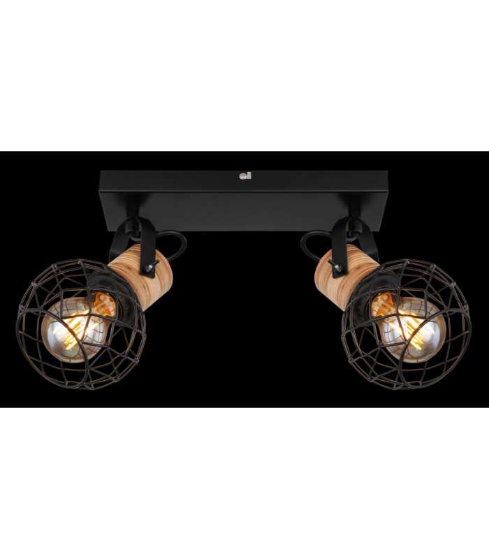 Lacky Twin Ceiling Spotlight Matt Black 2x E27-7