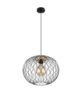Lacky Wire Frame Pendant Ceiling Light Matt Black 1x E27-2