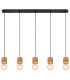 Angeline Bar Pendant Ceiling Light Matt Black 5x E27-3