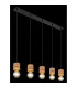 Angeline Bar Pendant Ceiling Light Matt Black 5x E27-5