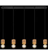 Angeline Bar Pendant Ceiling Light Matt Black 5x E27-6