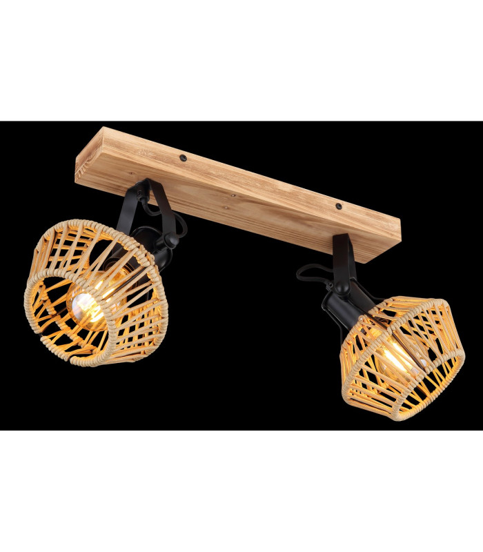 Valli Twin Ceiling Spotlight Dark Brown 2x E27-6
