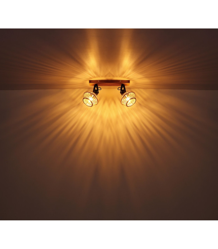 Valli Twin Ceiling Spotlight Dark Brown 2x E27-8