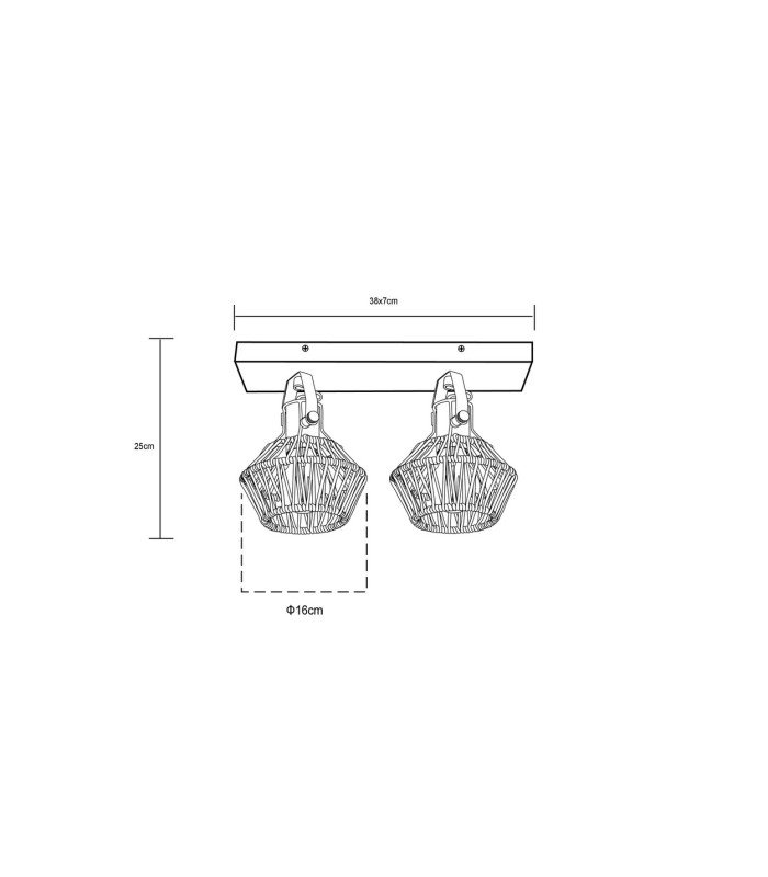 Valli Twin Ceiling Spotlight Dark Brown 2x E27-12