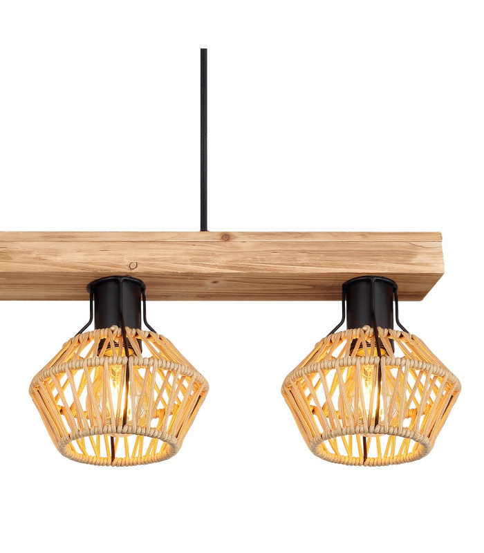 Valli Bar Pendant Ceiling Light Dark Brown 4x E27-4