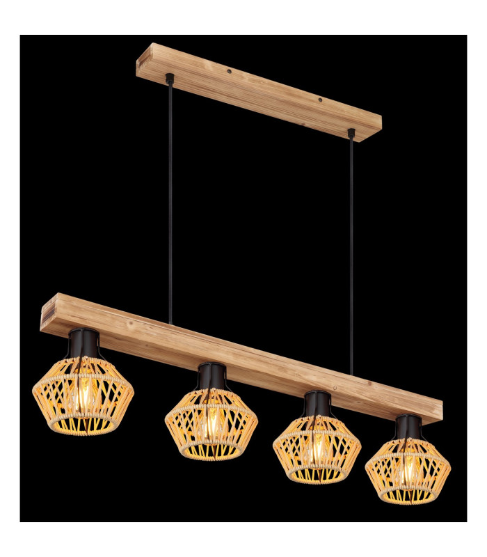 Valli Bar Pendant Ceiling Light Dark Brown 4x E27-5