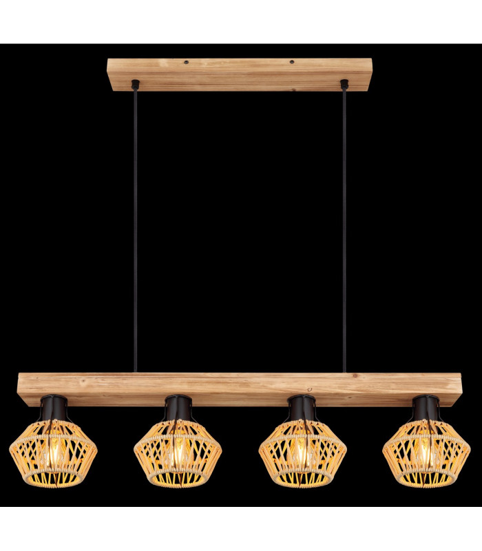 Valli Bar Pendant Ceiling Light Dark Brown 4x E27-6