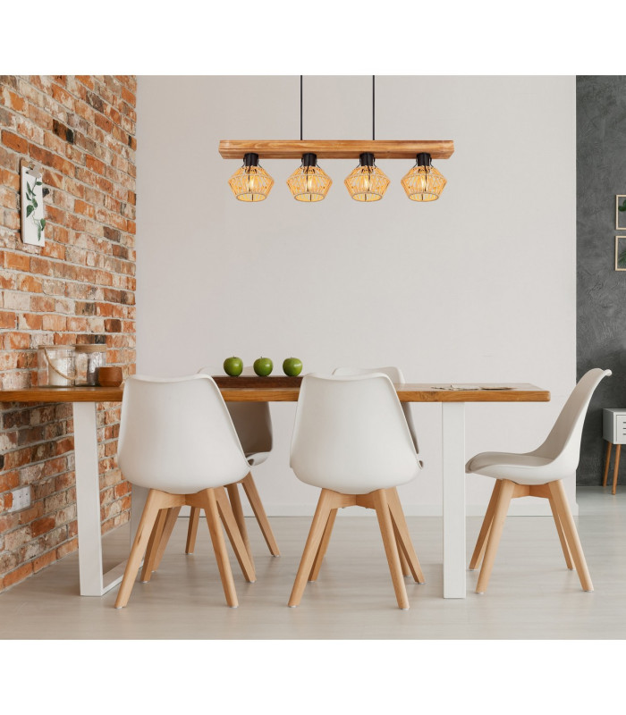 Valli Bar Pendant Ceiling Light Dark Brown 4x E27-7
