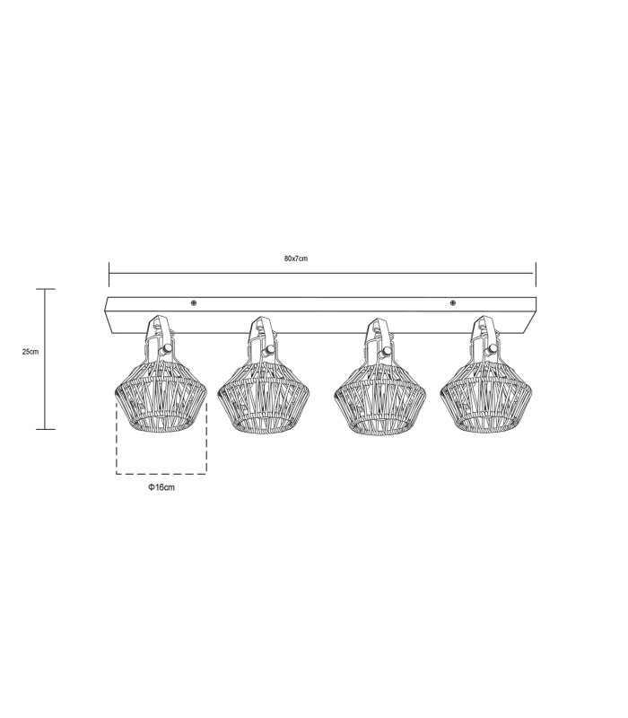 Valli Ceiling Spotlight Bar Dark Brown 4x E27-9