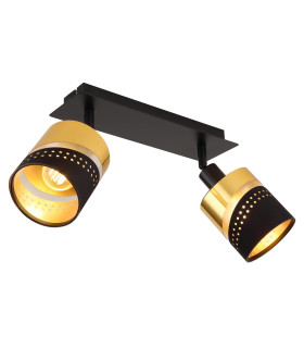 Or Twin Ceiling Spotlight Matt Black 2x E14-1
