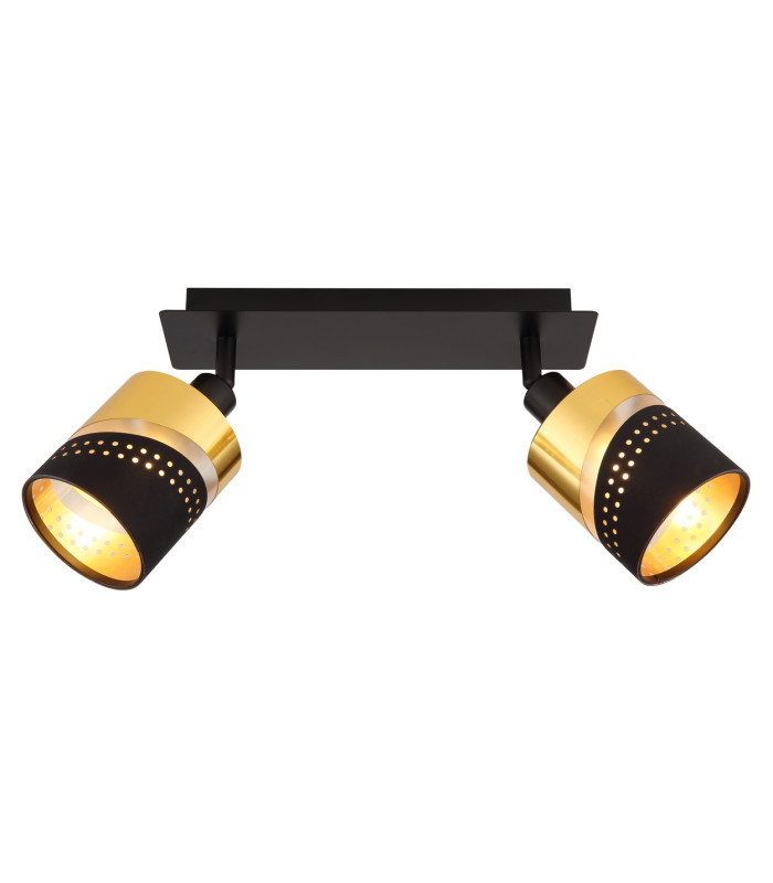 Or Twin Ceiling Spotlight Matt Black 2x E14-3